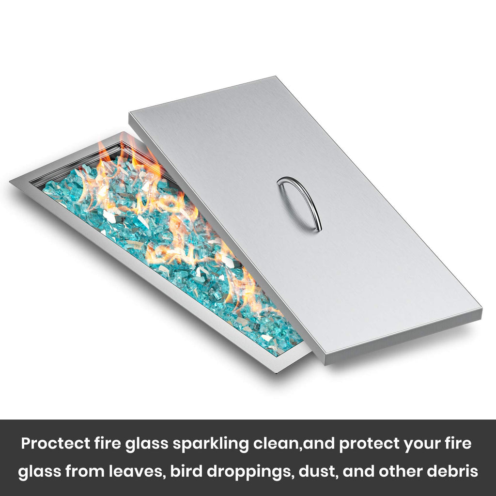 Fire Pit Burner Pan Cover 27" x 11"