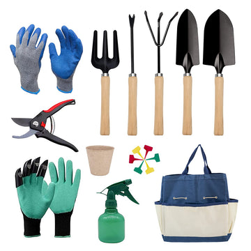 Garden Tools Set, 12 Piece Heavy Duty Gardening Kit Gifts for Women or Men with:Tote Bag, Two