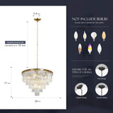 Gold Plated Modern Crystal Chandeliers Lighting Contemporary Pendant Chandelier Ceiling Lamp Lights Fixture 5-Tier (10 Lights) for Dining Living Room Entryway W28 Inch A107-B07HKXNGVK