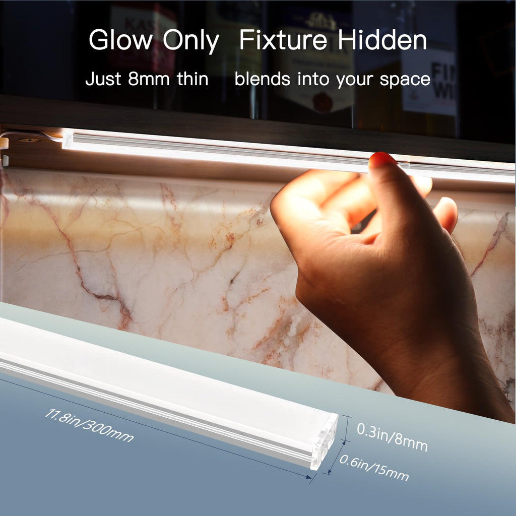 Under Cabinet LED Lighting Bars, 6-Pack, Plug-in, Dimmable
