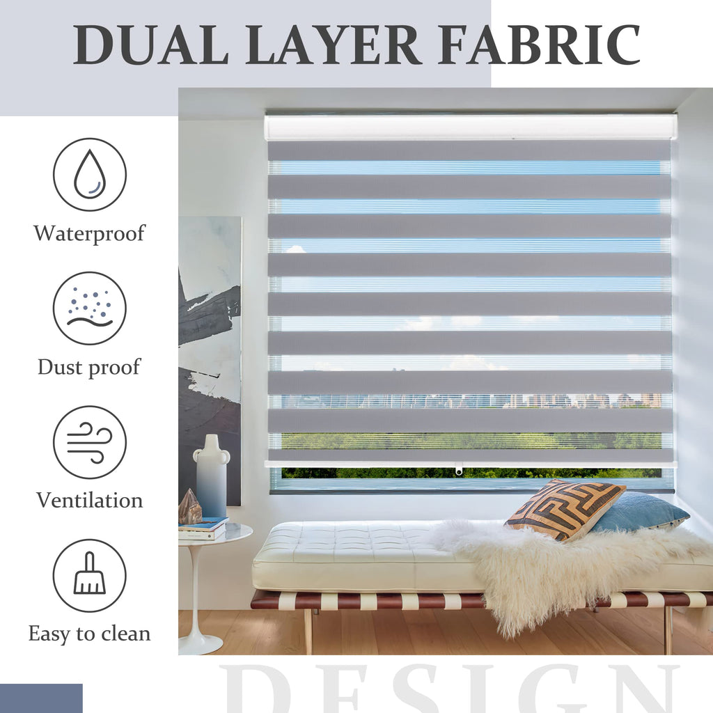 Motorized Zebra Blinds with Remote, Smart Rechargeable Window Shades