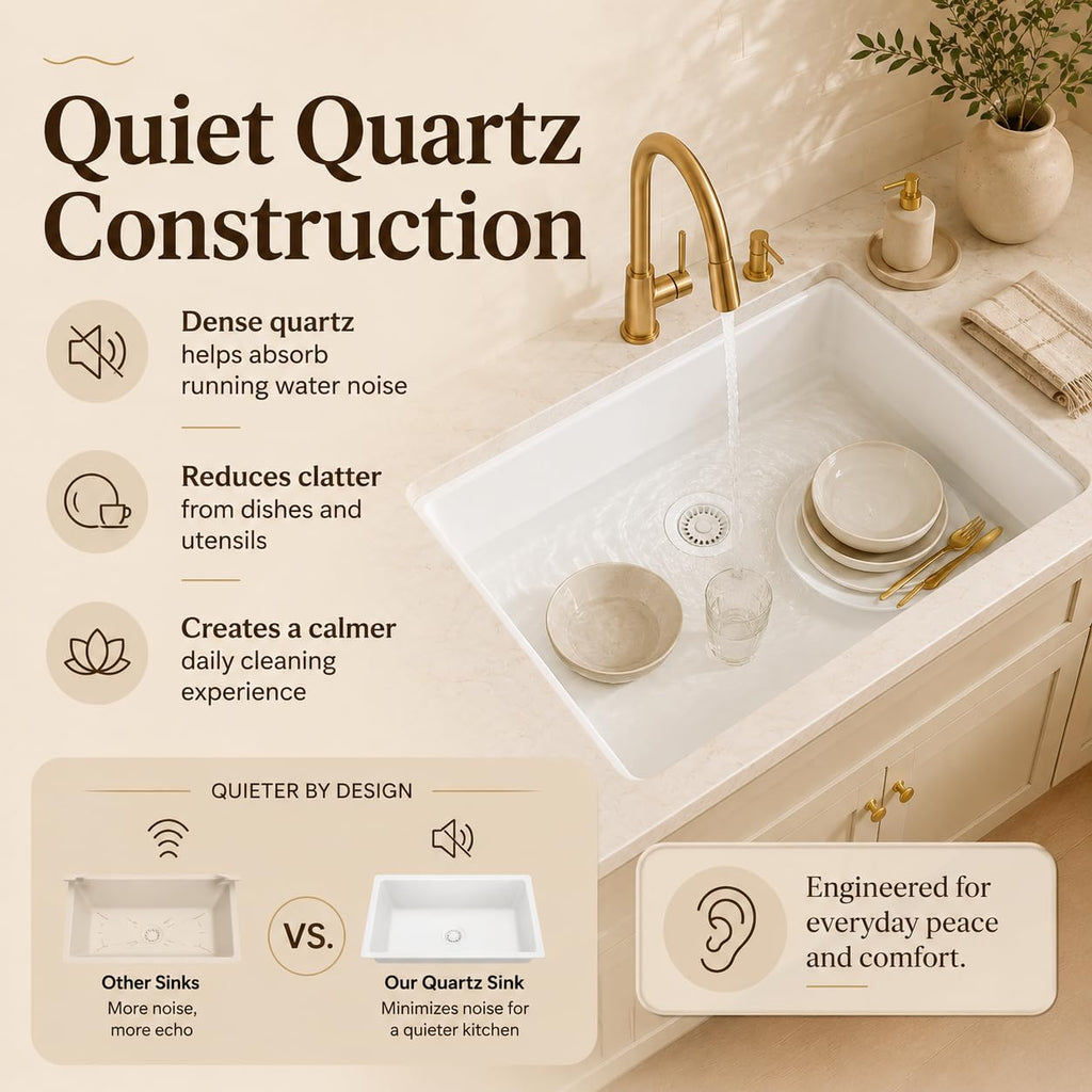 31''x18''White Undermount or Drop In Granite Composite