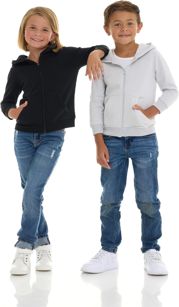 Pack Toddler Zip-Up Hoodies for Boys and Girls - Colorful Cotton Blend Sweatshirts with Pockets - Sizes 12M to