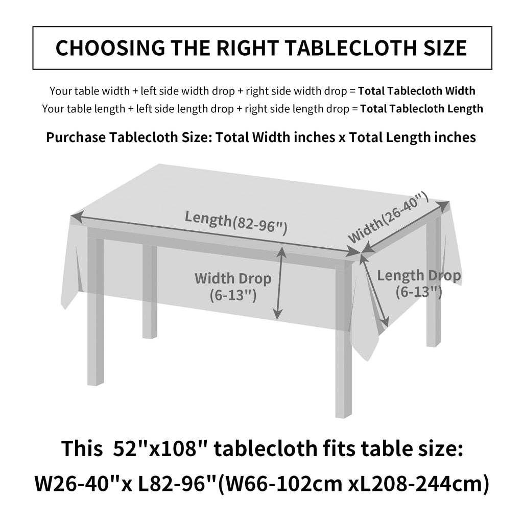 Natural Linen Rectangle Tablecloth, Slubby Textured Fall Lightweight Table Cloth 52 x 108 Inch, Water Resistant Stain