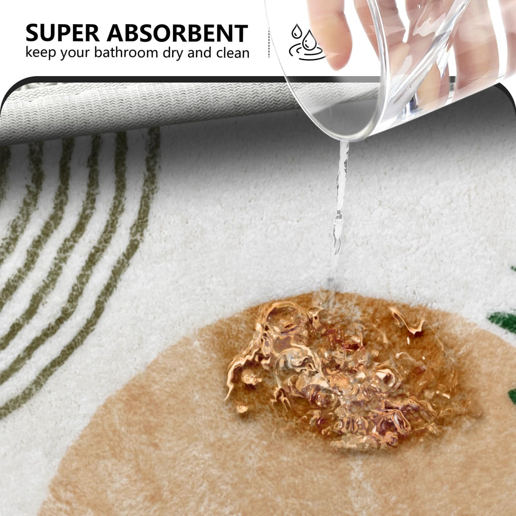 20"X30" Boho Bath Rugs Decor Non-Slip Bath Mat Absorbent Plush Microfiber Soft Carpet Machine Washable Bath Mat