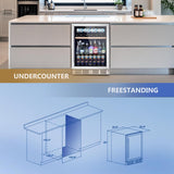 Mini Fridge 24 Inch Undercounter Beverage and Wine Cooler Refrigerator Built-in 