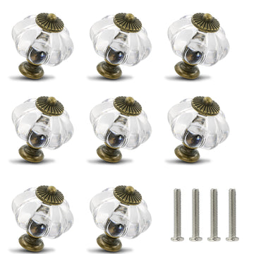 12pcs Pumpkin Knobs for Cabinets - Clear