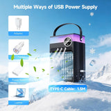 Portable Air Conditioners, 4 in 1 Evaporative Air Cooler with 1200ML Tank, Queit Cooling Fan with Remote Control, 2