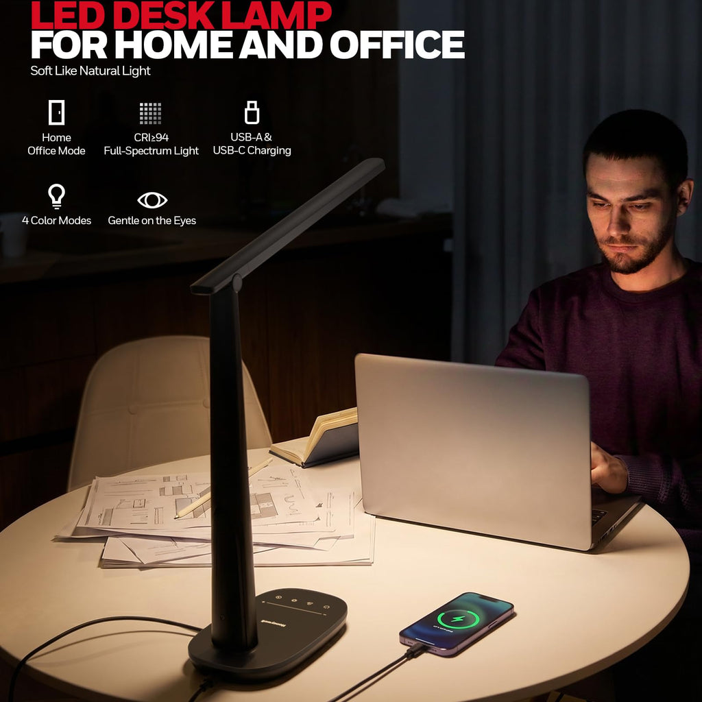 LED Desk Lamp Eye-Caring Dimmable Reading Light