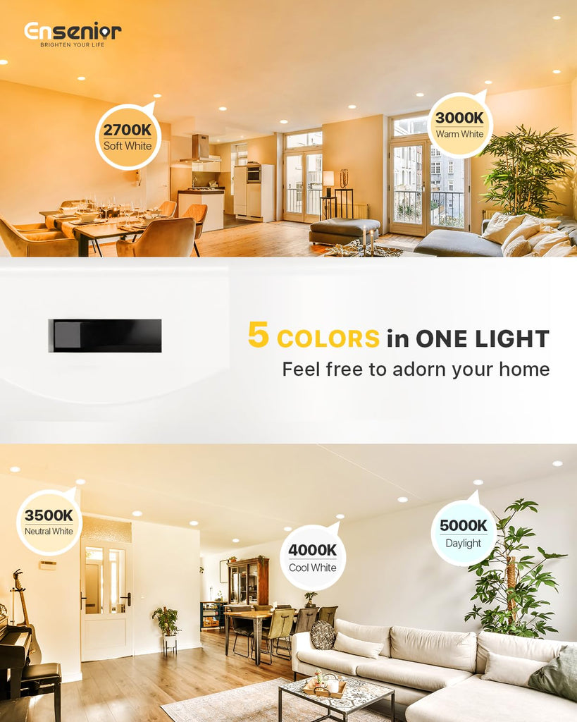 4 Inch LED Retrofit Recessed Can Lights, 5CCT, 7W, 700LM, 4 Pack