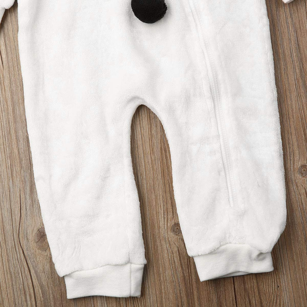 Baby Boy Girls Christmas Romper Velvet Hooded Snowman Jumpsuit Toddler Pajama Xmas Clothes (Snowman, )
