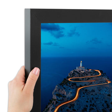 12x22 Inch Black Picture Frame, This 1.2500 Inch Custom Poster Frame is Soft Black - Comes with Acrylic and