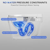 Smart Tankless Toilet with Built-In Bidet, Heated Seat, Warm Water, Air Dryer, LED Temperature Display, Auto Flush, Foot Sensor