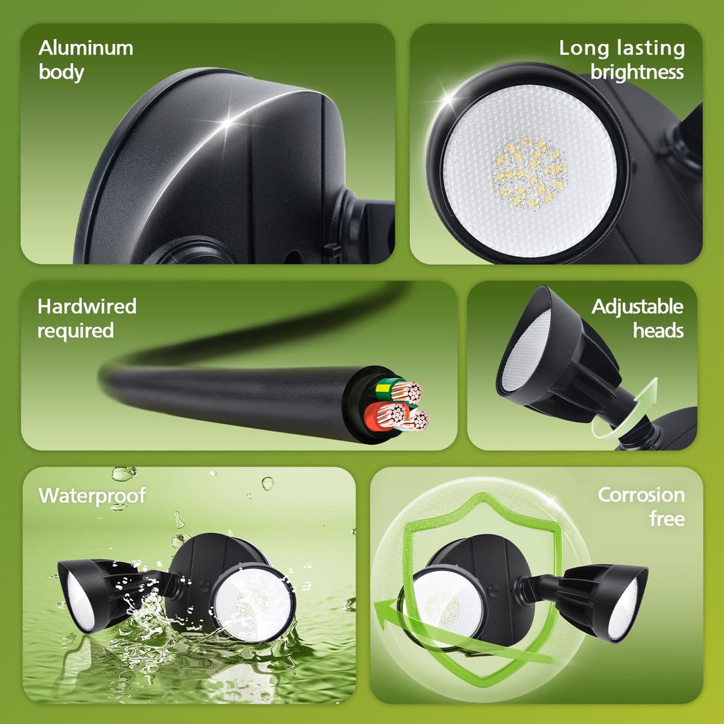 44W 4200/3500 lm LED Security Light Outdoor Motion Sensor/Switch Control, 5000K Daylight Flood Light, Waterproof, 2