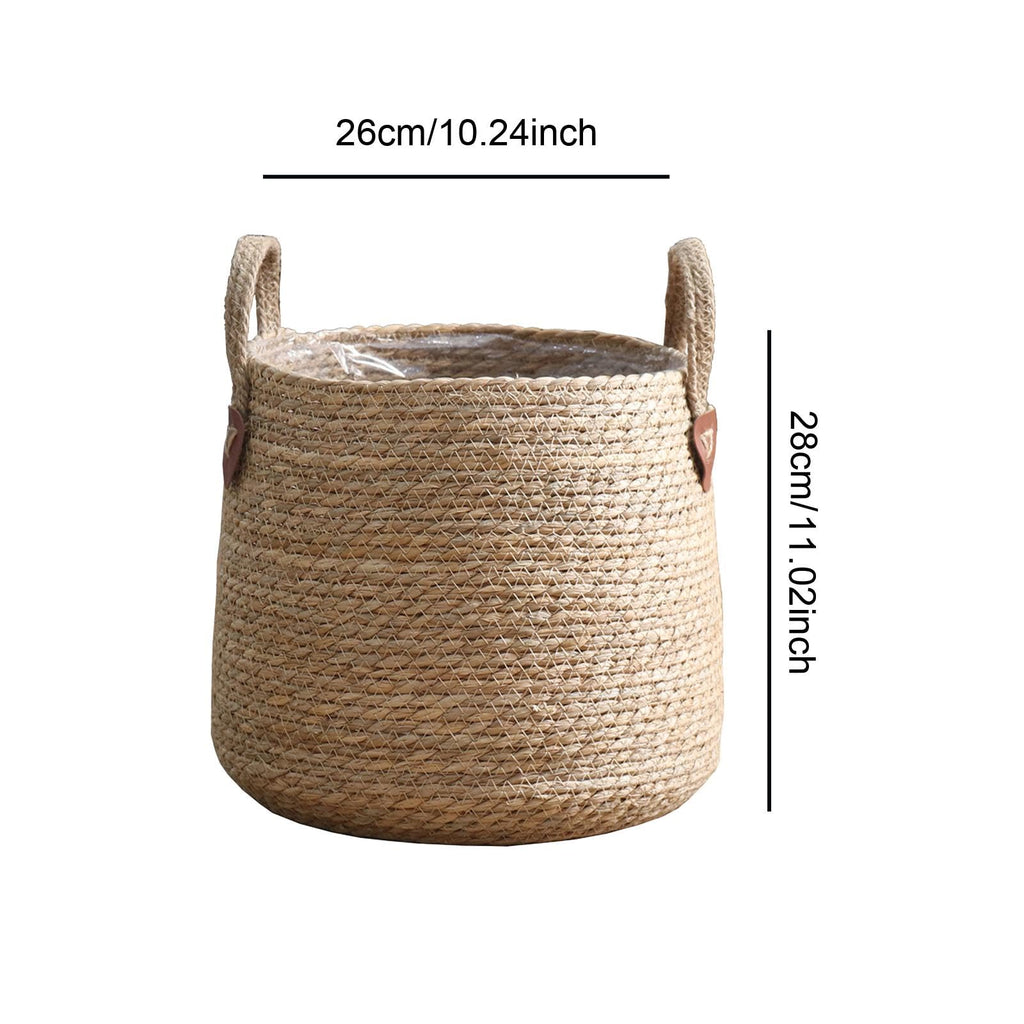 Woven Plant Basket Decorative Storage Basket Large Capacity Flower Pots Plant Container for Lawn Yard Balcony Home