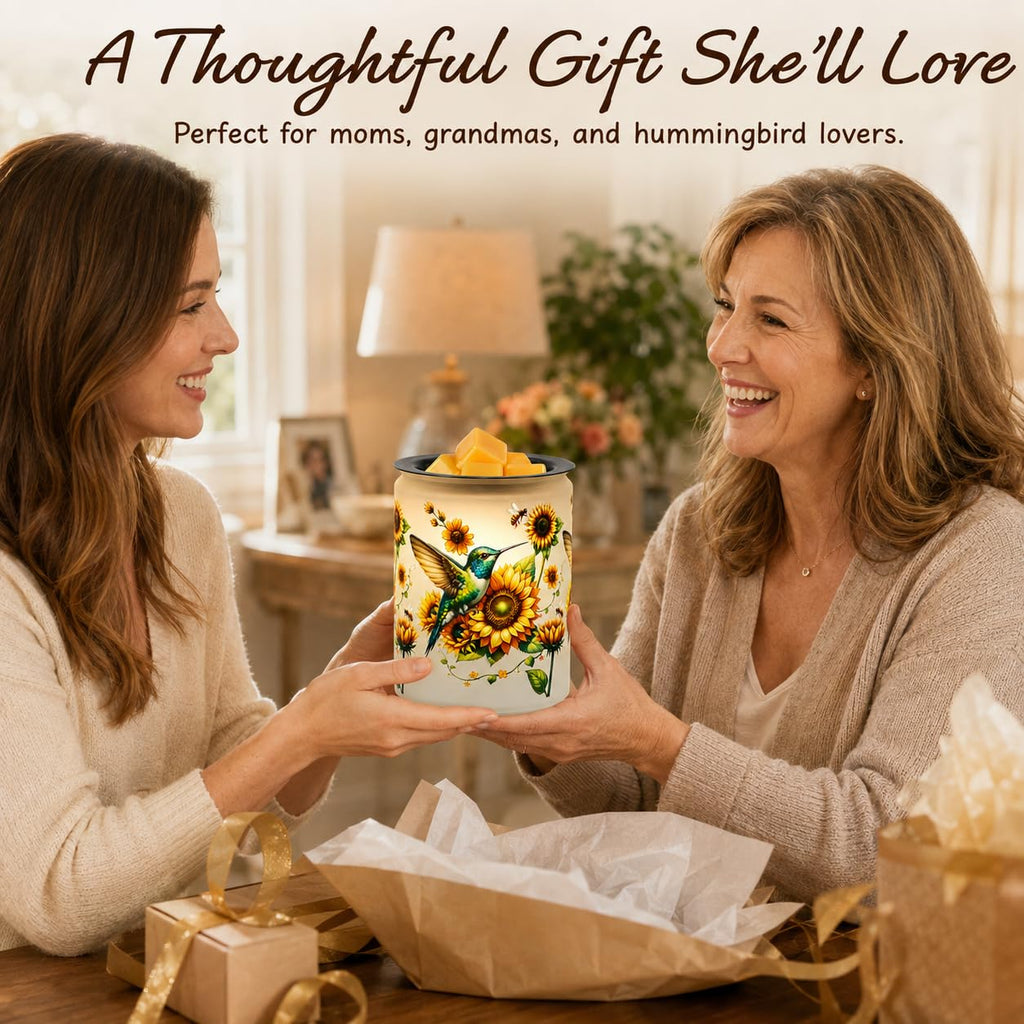 Hummingbird Wax Melt Warmer, Electric Metal Wax Warmer with Night Light