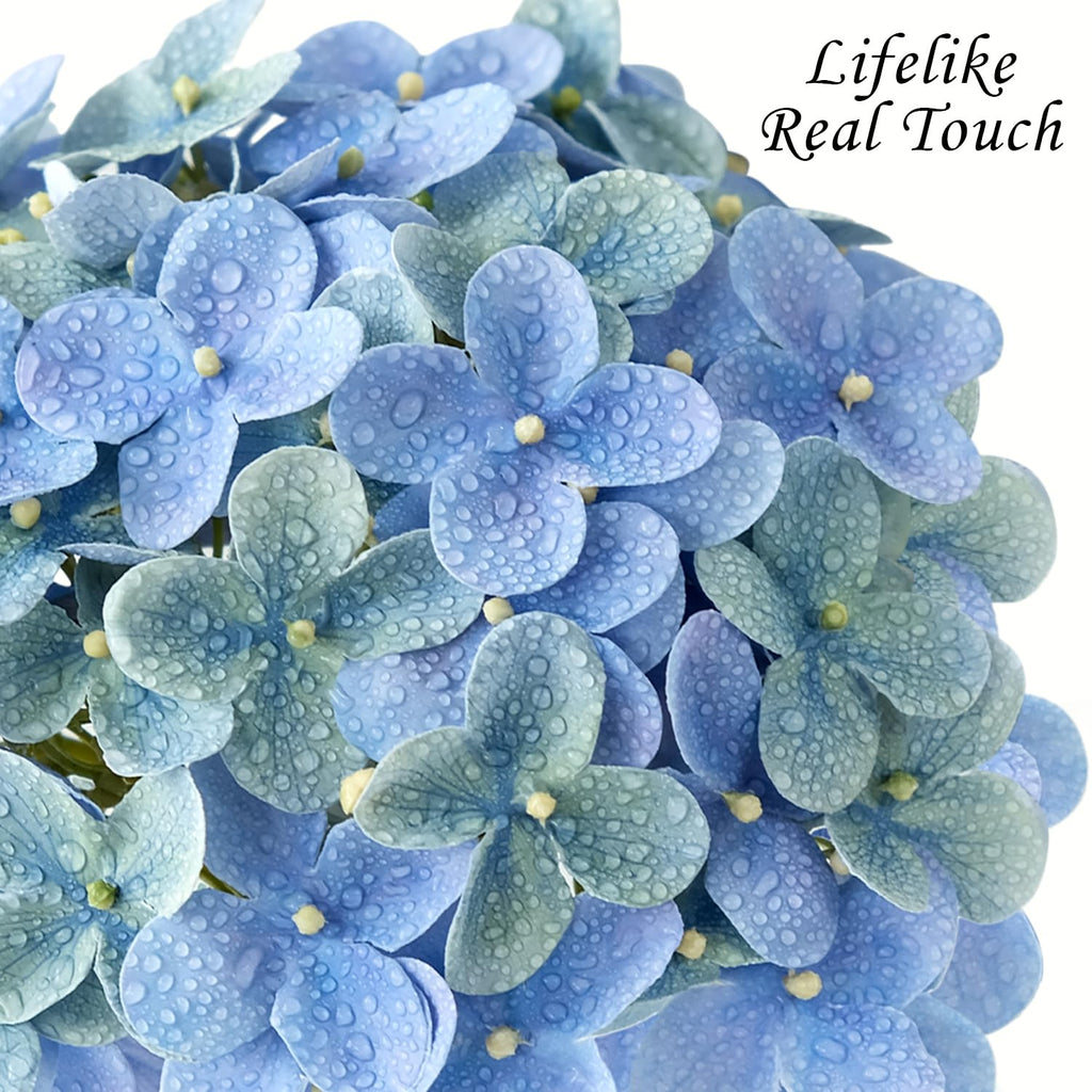 4Pcs Artificial, 20" Lifelike Latex Silk Real Touch Faux, Artificial Hydrangeas Bouquet for Wedding Centerpieces