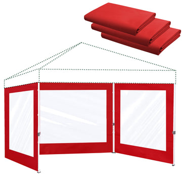 Clear Canopy Sidewalls for 10x10 Pop Up Tent, Red