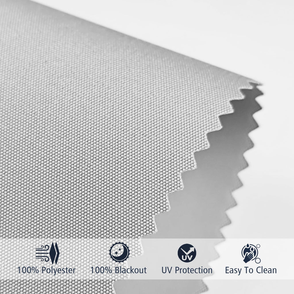 Blackout Roller Shades, Custom Window Blinds, Thermal Insulated, Light Grey