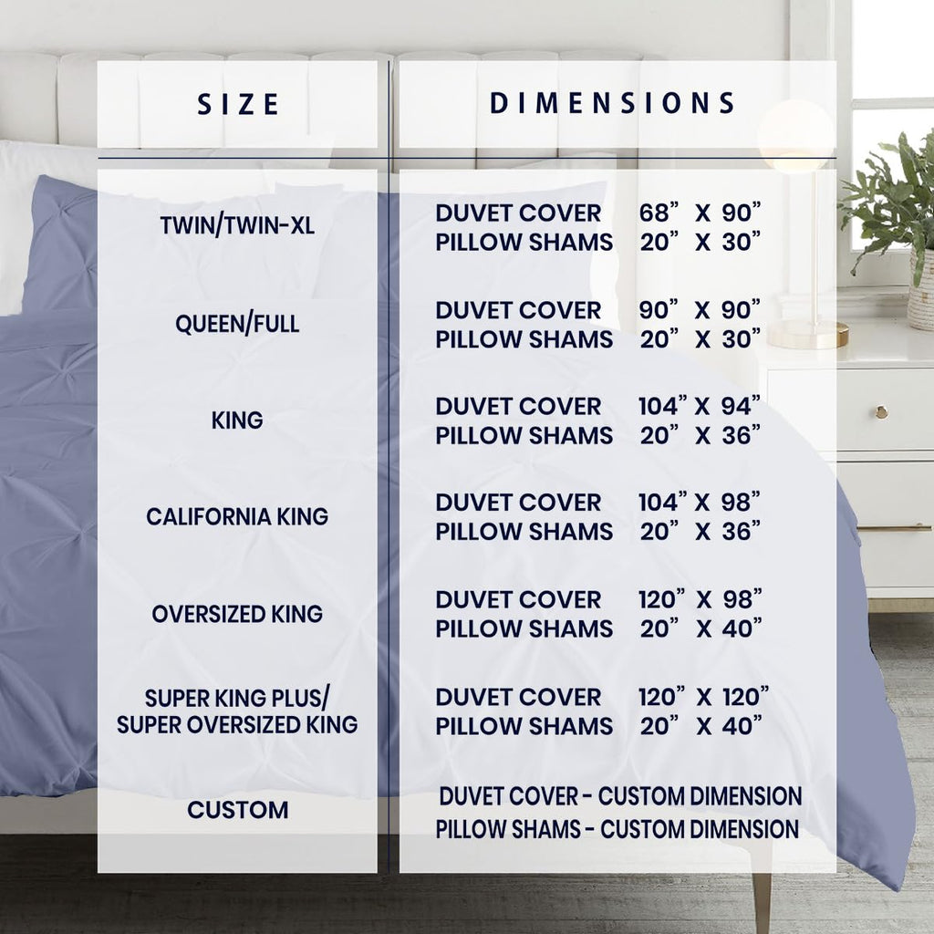 1 Pc King Size Pinch Pleated - Pintuck Duvet Cover Only- 100% Egyptian Cotton 600 TC Decorative Comforter