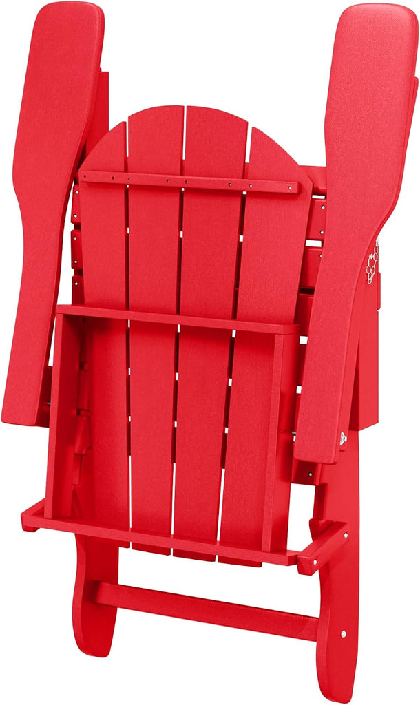 WO Home Furniture Laguna Folding Adirondack Chairs Set of 2, HDPE Patio Chair, All Weather Use Fire Pit Chair for