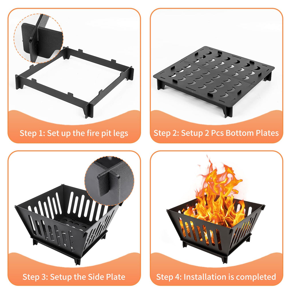 17-Inch Portable Fire Pit with Carry Bag