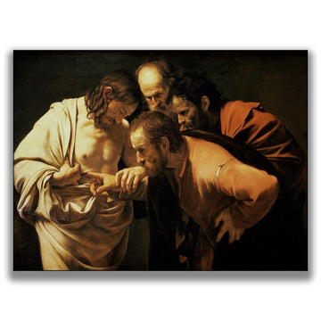 Caravaggio Canvas Wall Art St. Thomas Doubt Poster - Religious Culture Wall Decor Famous Oil Painting Print Suitable