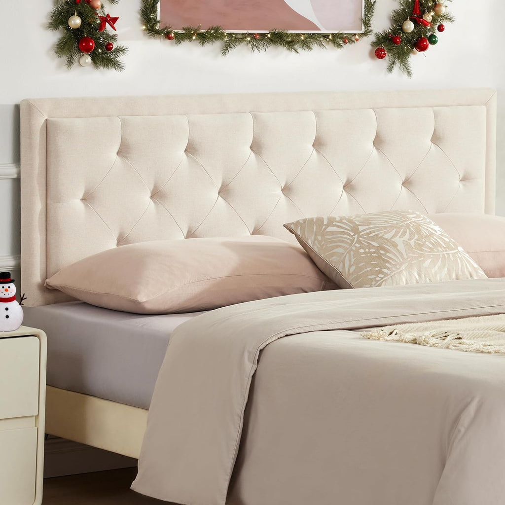 Upholstered Queen Headboard Only, Tufted Headboard Queen, Solid Wood Height Adjustable Modern Head Boards with