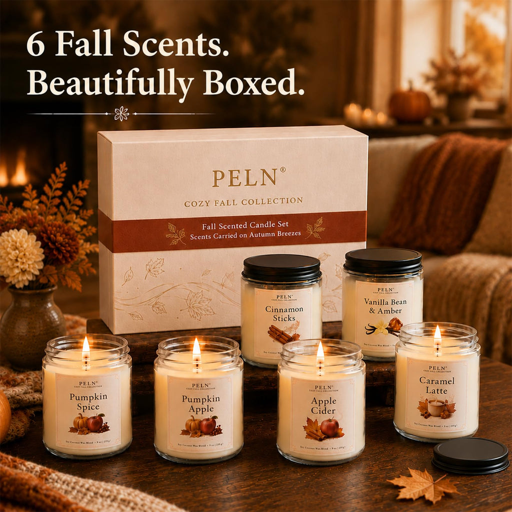 Fall Candles, 6 Pack Fall Scented Candles, Autumn Gift Set