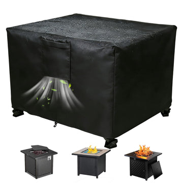 32" Square Fire Pit Cover, Heavy Duty 600D Waterproof Fabric