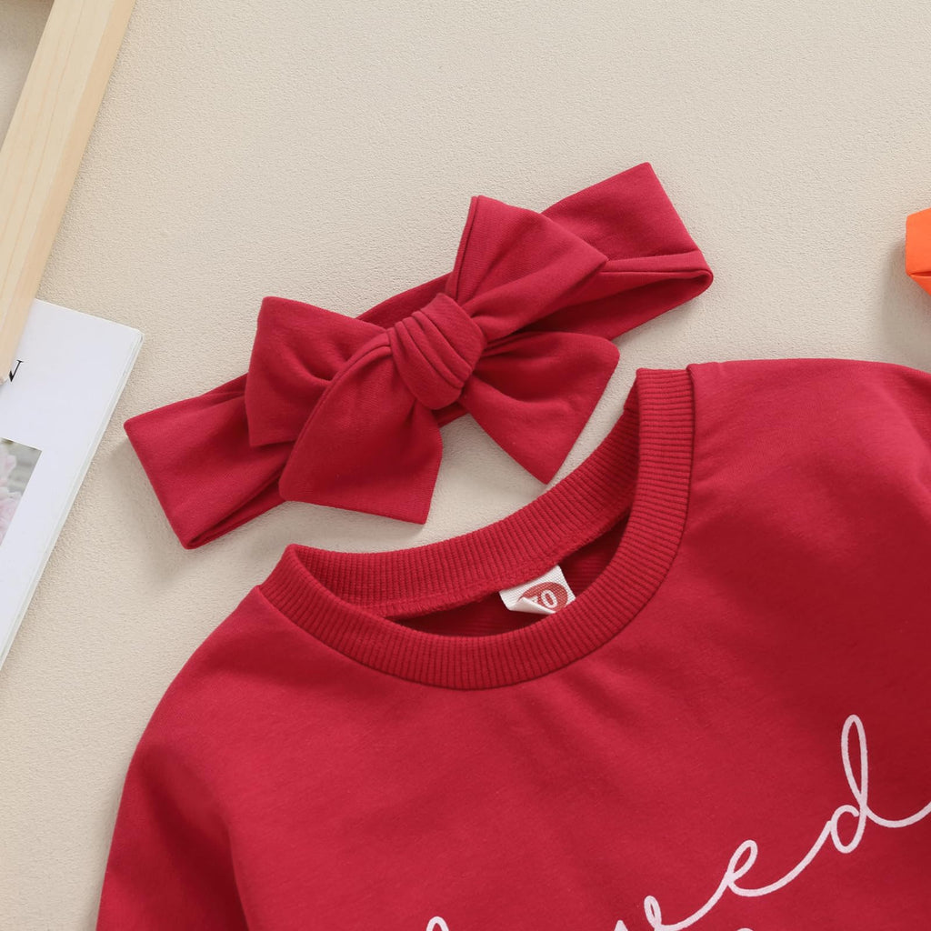 Newborn Baby Girl Valentines Clothes Long Sleeve Onesie Bubble Romper Fall Winter Cute Outfits (Puff Sleeve Red, 0-3
