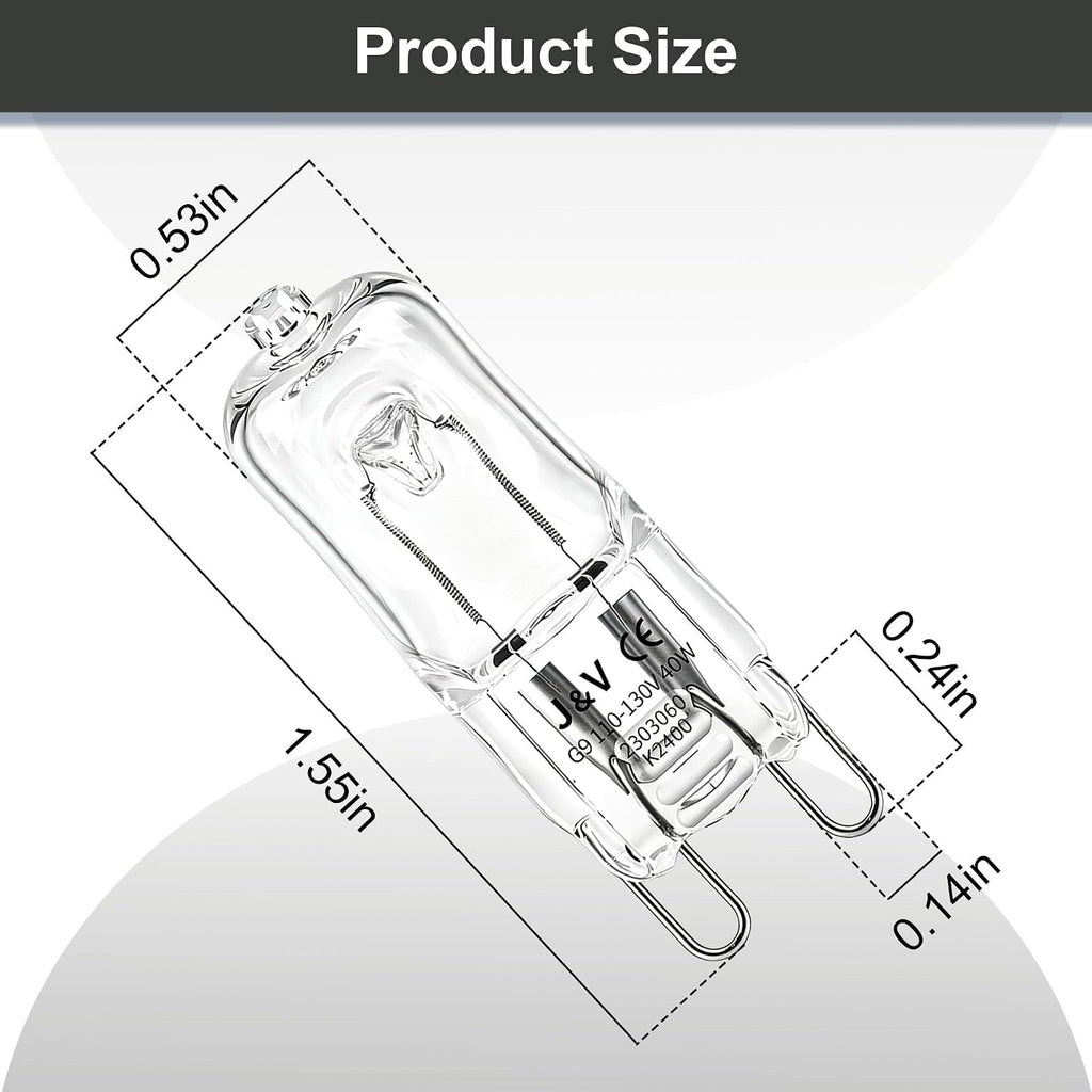 Oven and Microwave Light Bulb, G9 40W, 2 Pack