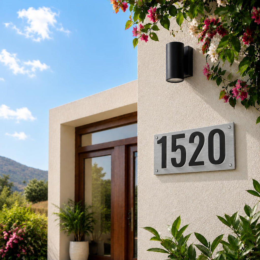5" Backlit LED House Number, 5000K White Light, ABS Polymer (5, Silver)