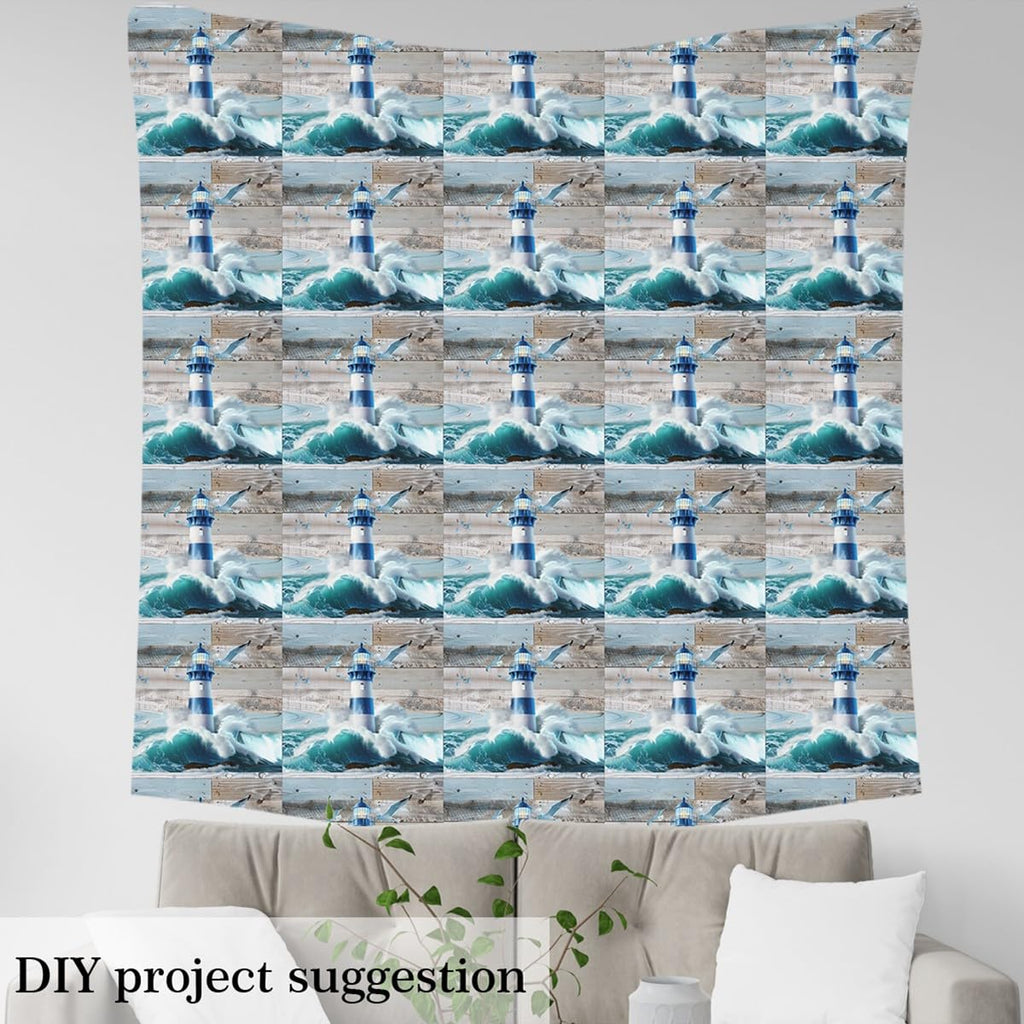 Lighthouse Fabric by The Yard Nautical Theme Indoor Not