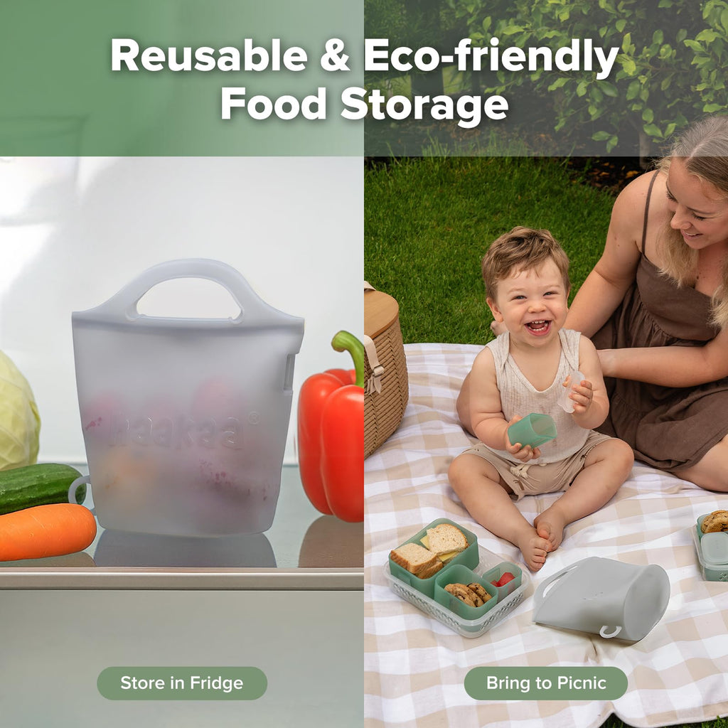 Silicone Travel Microwave Steamer & Steriliser Bag, 30oz/900ml Reusable Silicone Steaming Bags for Baby Small Items