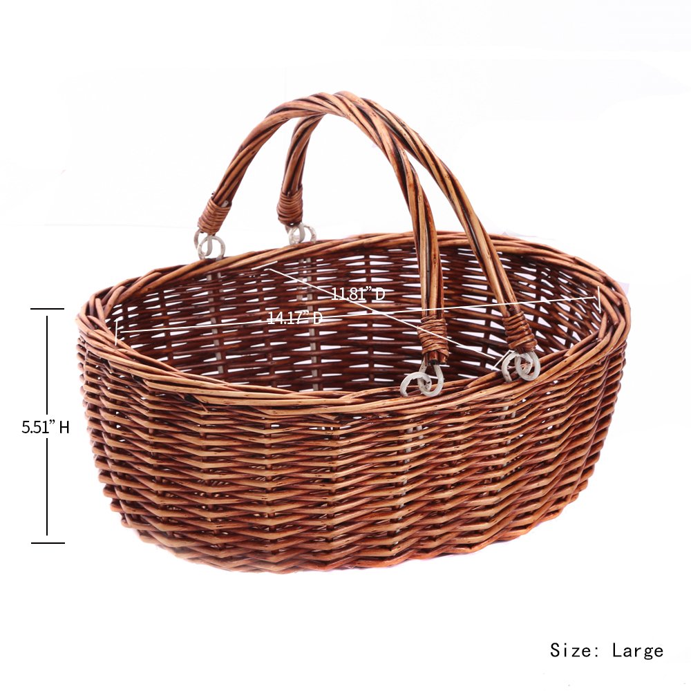 Wicker Picnic Baskets with Handles.. (Brown)