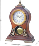 Table Clock 15''H Mantel Clock with Pendulum Roman Numeral Antique Desk Clock for Bedroom Living Room Indoor for Home