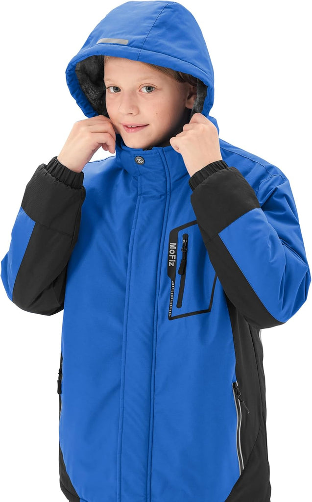 Boys Skiing Jacket Kids Hooded Fleece Winter Snowboard Jackets