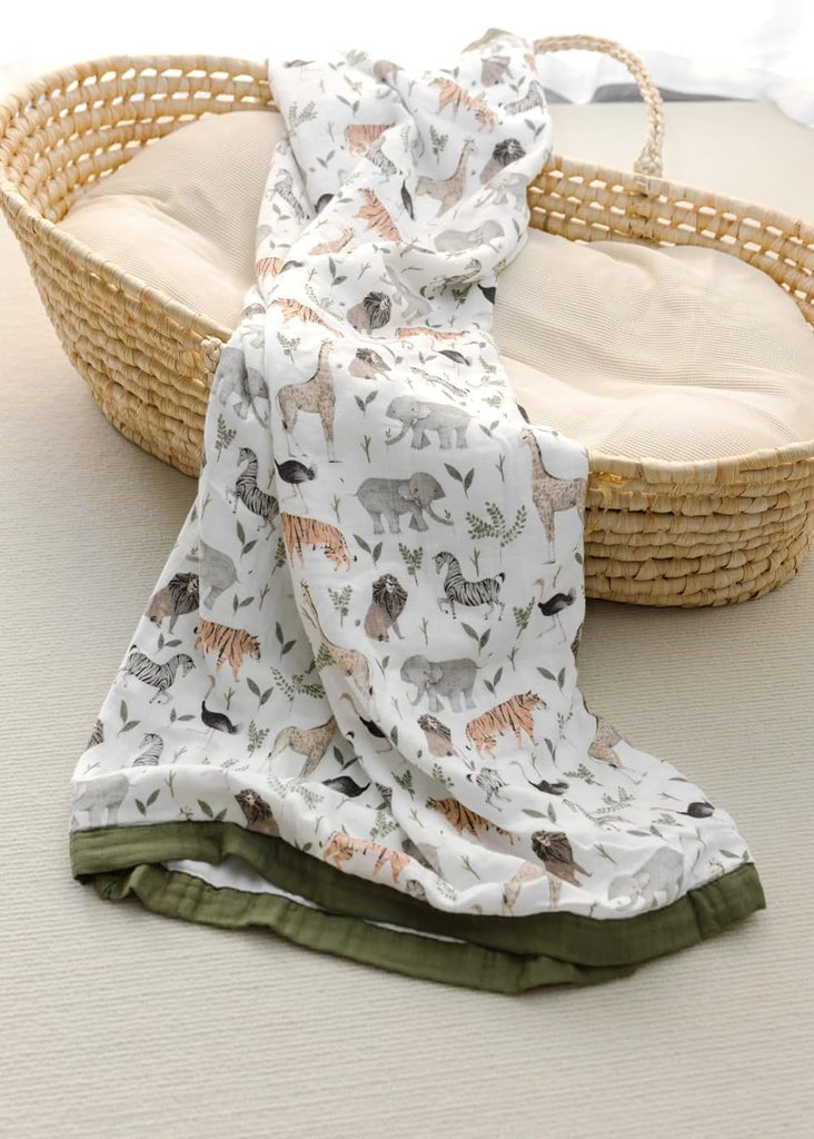 Jump Muslin Quilt Toddler Blanket - Silky Soft and Breathable Baby Quilt - Oversized 47" x 47" - 2 Layers Muslin Baby