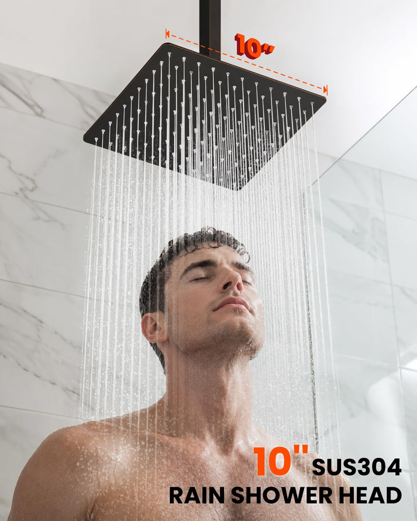 Ceiling Shower System with Handheld Oil Rubbed Bronze, 10 inch Head