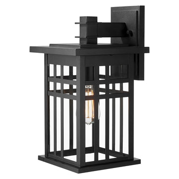 Farmhouse Outdoor Wall Light Fixture, 16 Inch Exterior Wall Sconce Lighting House, Die-Cast Aluminum with Clear