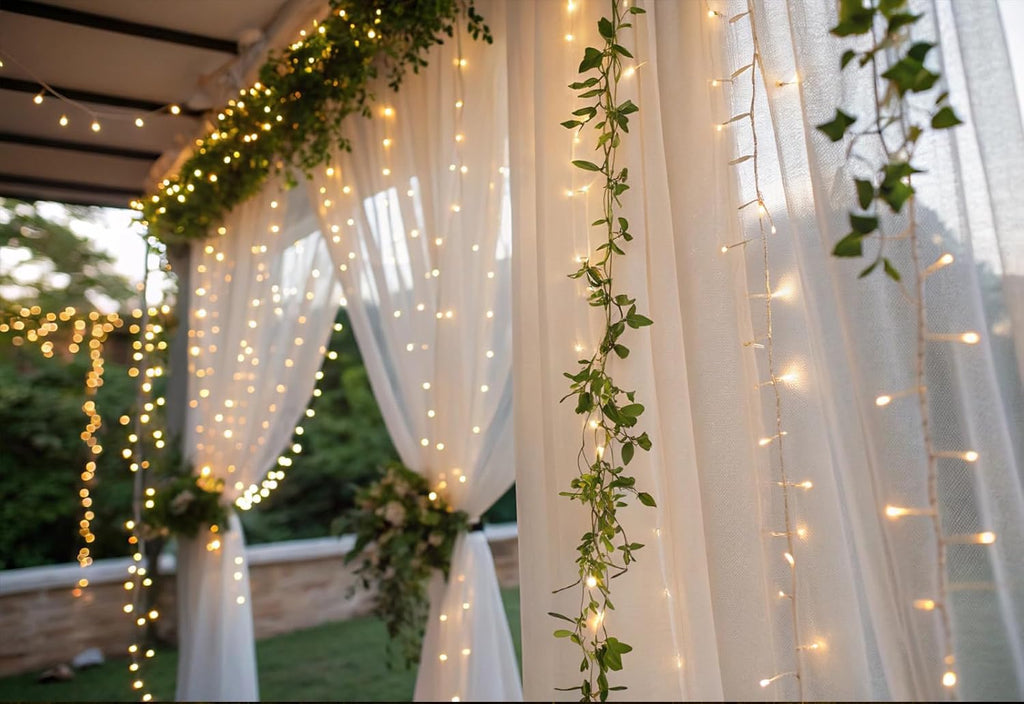 LED Curtain Lights Outdoor 50ft x10ft, 1000 LED Plug in Hanging String Lights Indoor Bedroom, Twinkle Light Backdrop