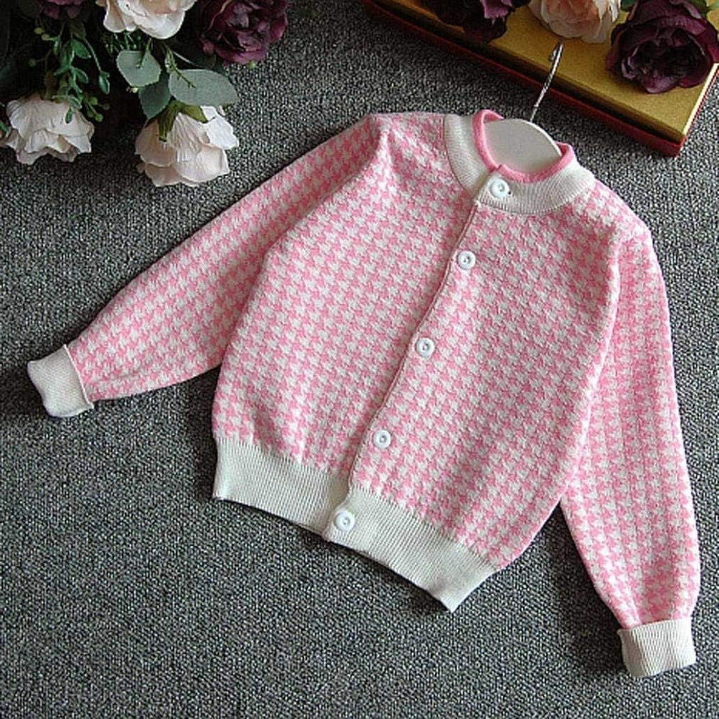 Girls Dress Autumn Winter Toddler Kids Plaid Knitted Sweater Dress Set Baby Girls Coat Tops+Skirt Set