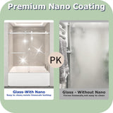 55"-60" W x 60" H Frameless Bathtub Shower Door, Double Sliding Shower Door, 5/16"(8mm) Clear Tempered Glass