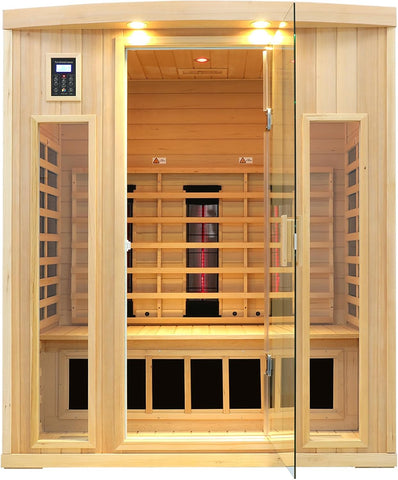 3 Person Infrared Sauna, Ceramic Infrared Sauna 3 Person, Far Infrared Saunas for Home, Low EMF Infrared Indoor Sauna