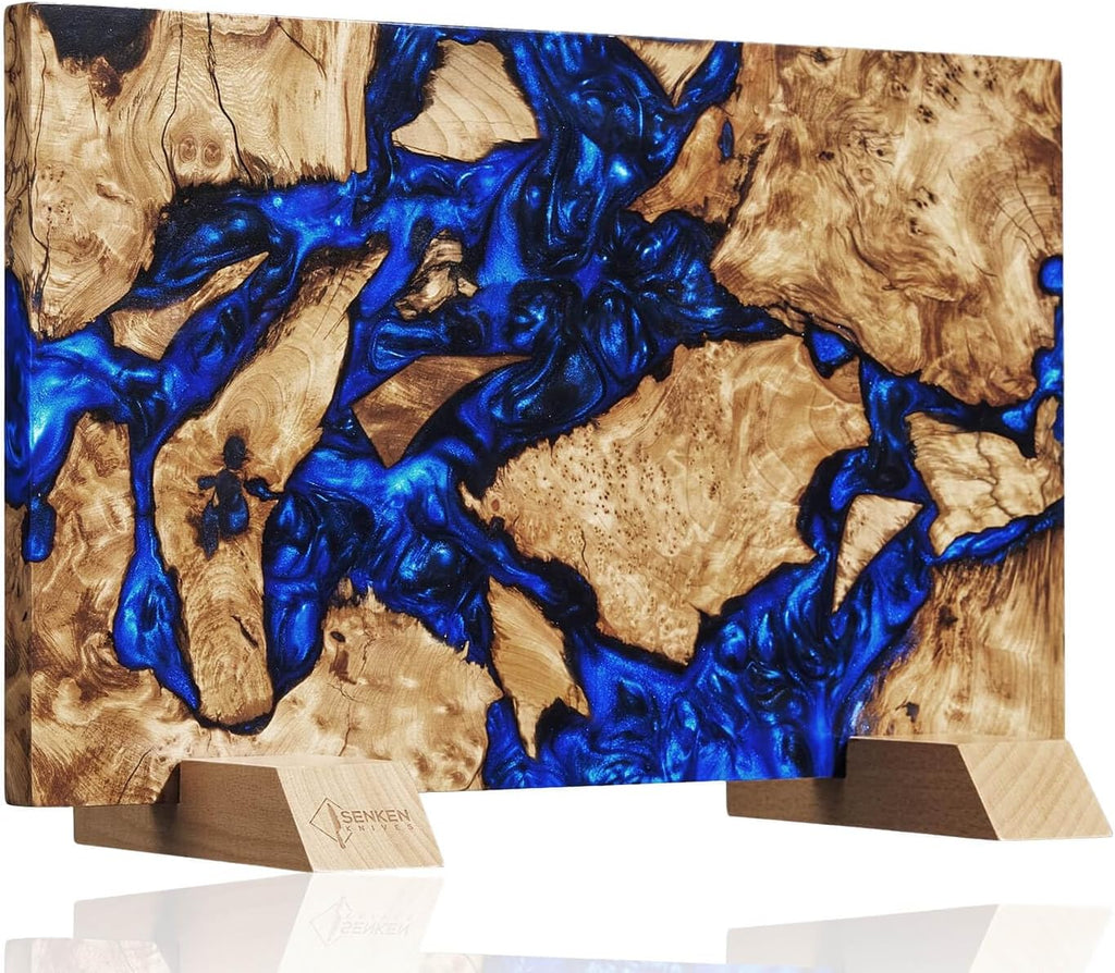"Dark Tsunami" Extra Large Magnetic Knife Block - Holds Up to 16 Knives - Knife Block without Knives, Beautiful Dark