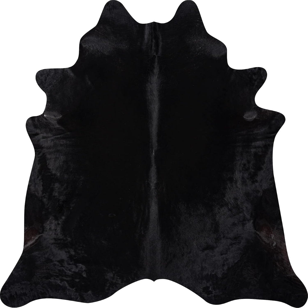 100% Genuine Brazilian Cowhide Rug, Black Natural, One-of-a-Kind Real Hide, Luxury Cowskin Leather Area Rug, Natural