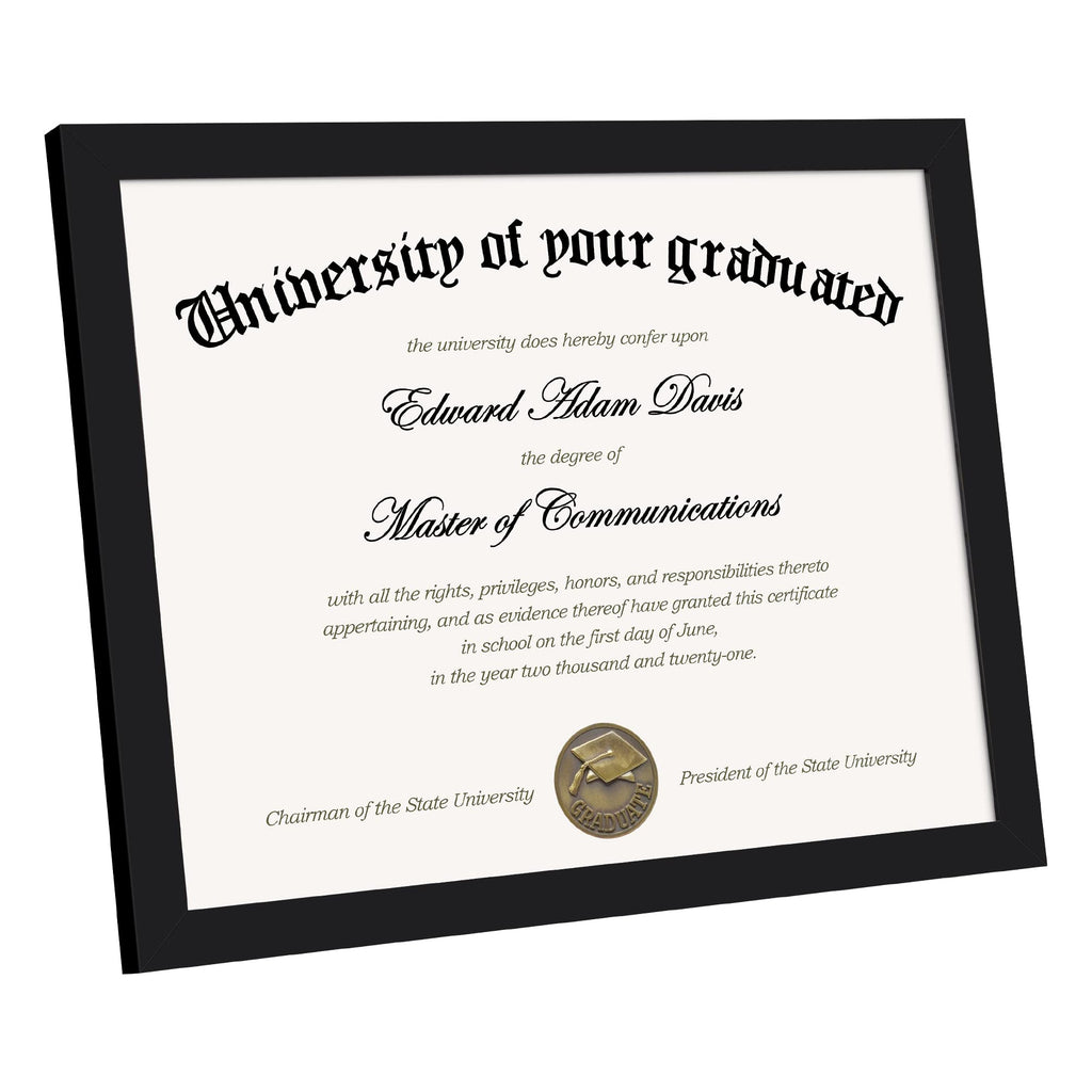 Certificate Frame, 8.5 by 11 Glass Diploma Frames, 5 Pack, Black