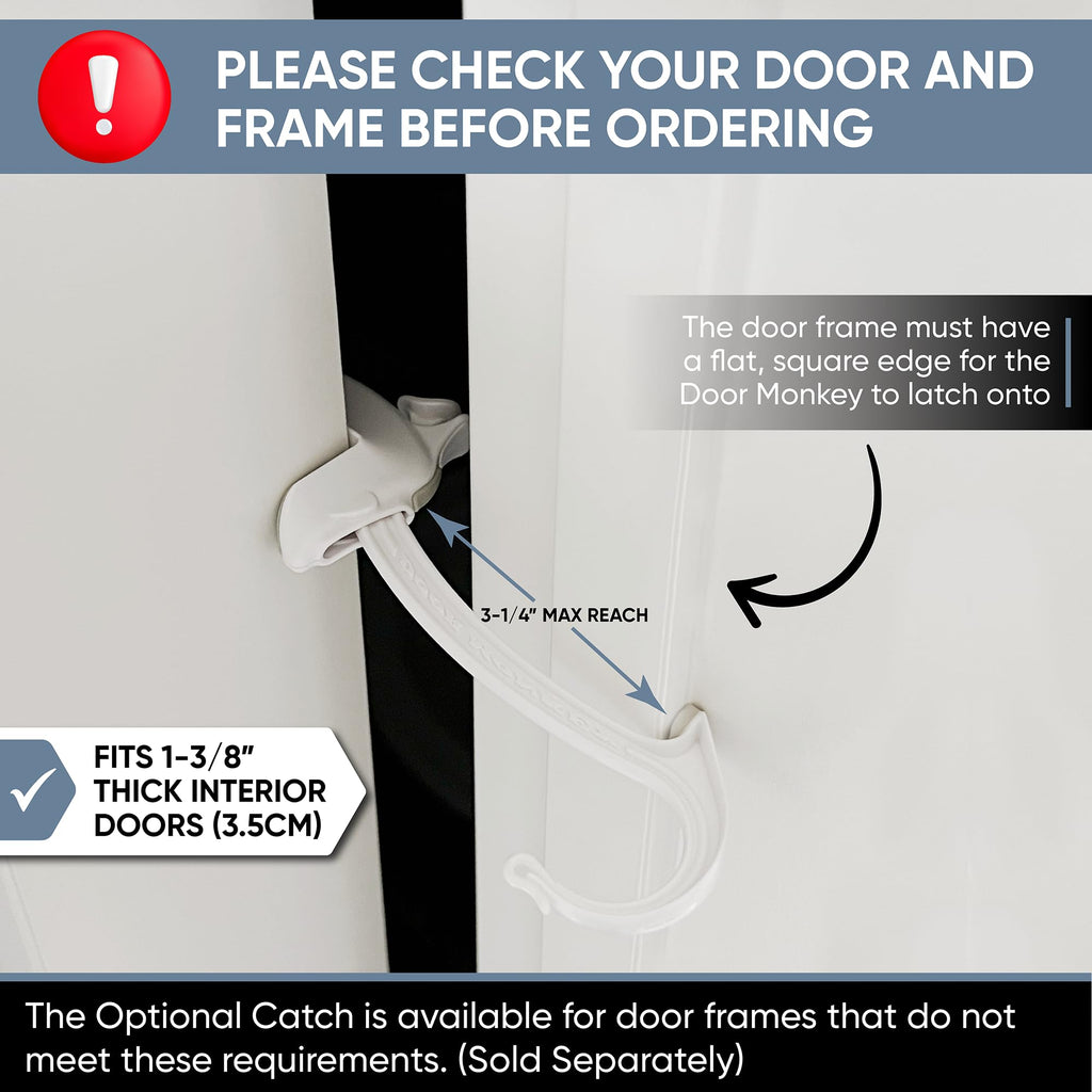 Child Proof Door Lock & Pinch Guard - For Door Knobs & Lever Handles - Easy to Install - No Tools or Tape Required