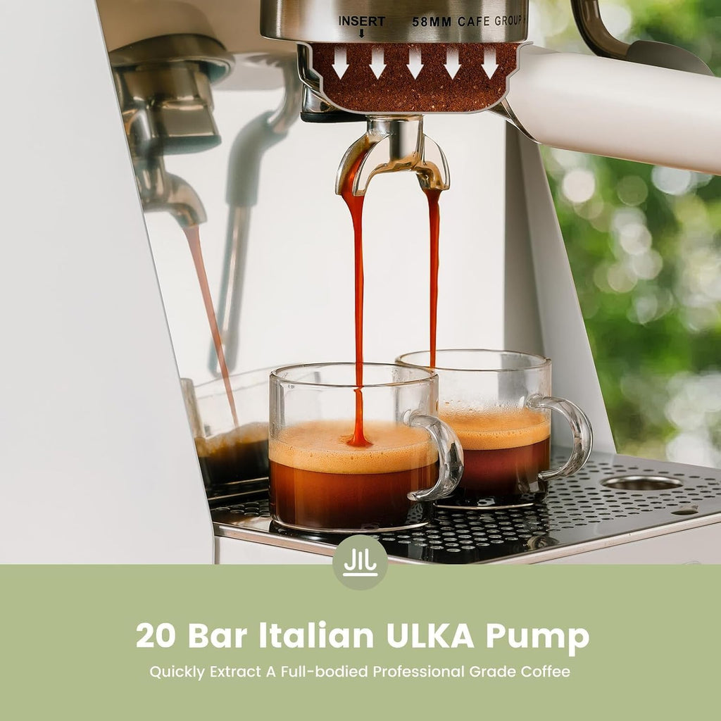 20 Bar Espresso Machine with Professional 58mm Espresso Maker with Milk Frother,Smart Touch Display&PID Temperature